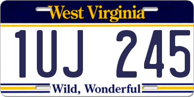 WV license plate 1UJ245