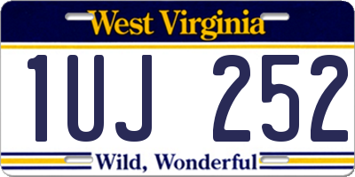 WV license plate 1UJ252