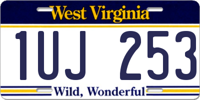 WV license plate 1UJ253