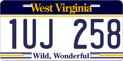 WV license plate 1UJ258