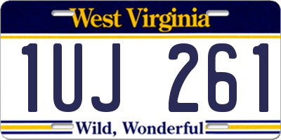 WV license plate 1UJ261