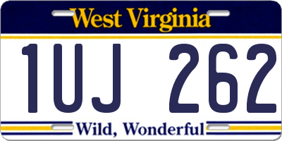 WV license plate 1UJ262