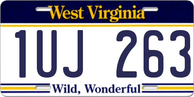 WV license plate 1UJ263