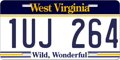 WV license plate 1UJ264