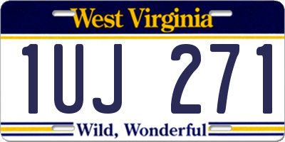 WV license plate 1UJ271
