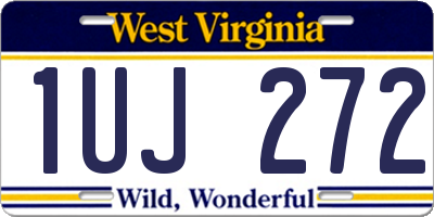 WV license plate 1UJ272