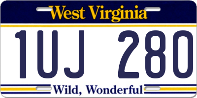 WV license plate 1UJ280