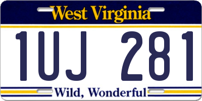WV license plate 1UJ281