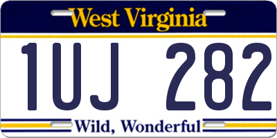 WV license plate 1UJ282
