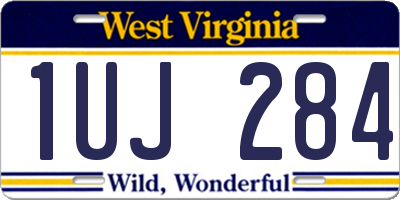 WV license plate 1UJ284