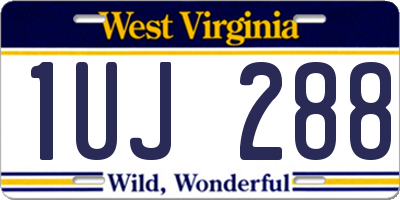 WV license plate 1UJ288