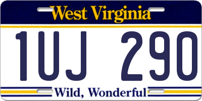 WV license plate 1UJ290