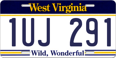 WV license plate 1UJ291