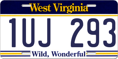 WV license plate 1UJ293