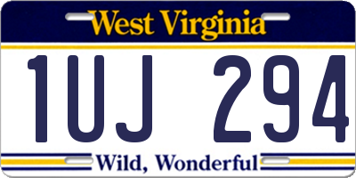 WV license plate 1UJ294