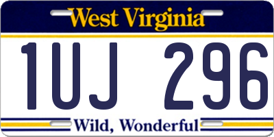WV license plate 1UJ296