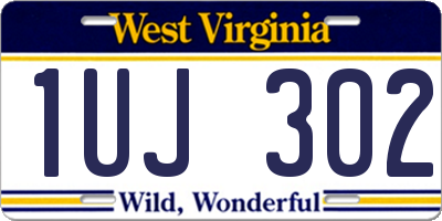 WV license plate 1UJ302