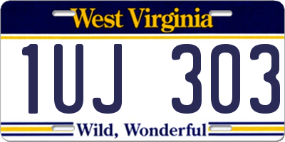WV license plate 1UJ303