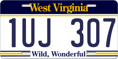 WV license plate 1UJ307
