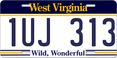 WV license plate 1UJ313