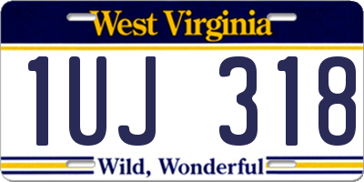 WV license plate 1UJ318