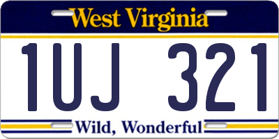 WV license plate 1UJ321