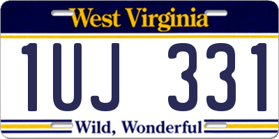 WV license plate 1UJ331