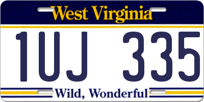 WV license plate 1UJ335
