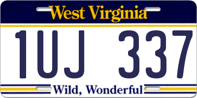 WV license plate 1UJ337