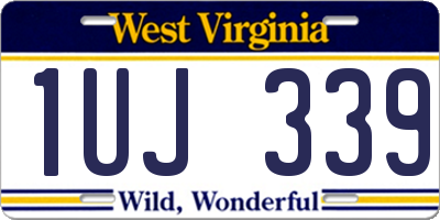 WV license plate 1UJ339
