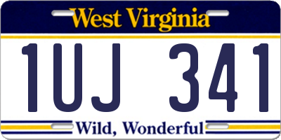 WV license plate 1UJ341