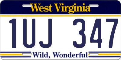 WV license plate 1UJ347