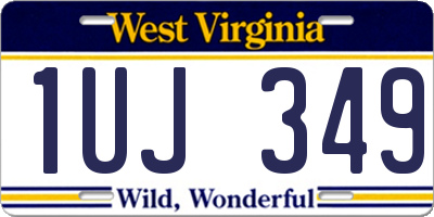 WV license plate 1UJ349