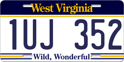 WV license plate 1UJ352