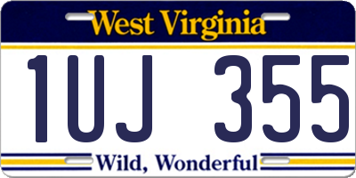 WV license plate 1UJ355