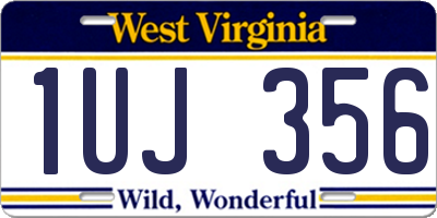 WV license plate 1UJ356