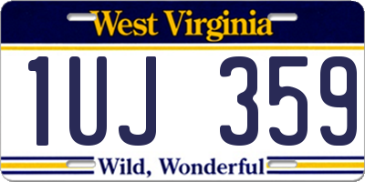 WV license plate 1UJ359