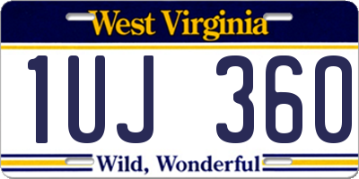 WV license plate 1UJ360