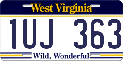 WV license plate 1UJ363