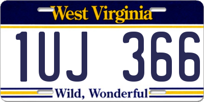 WV license plate 1UJ366