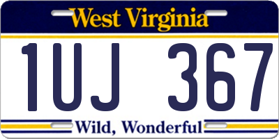 WV license plate 1UJ367