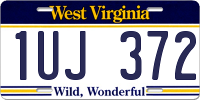 WV license plate 1UJ372