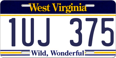 WV license plate 1UJ375