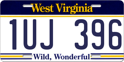 WV license plate 1UJ396