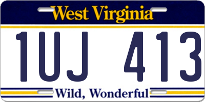WV license plate 1UJ413