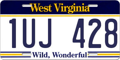 WV license plate 1UJ428