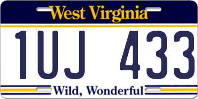WV license plate 1UJ433