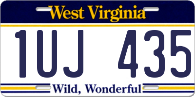 WV license plate 1UJ435
