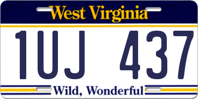 WV license plate 1UJ437