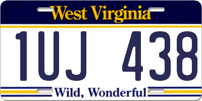 WV license plate 1UJ438